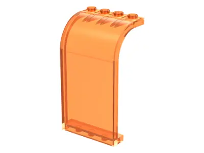 Trans-Orange Panel 3 x 4 x 6 Curved Top