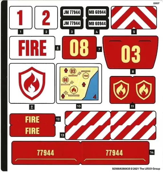 Sticker Sheet for Set 77944 - (92568/6380435)