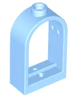 Bright Light Blue Window 1 x 2 x 2 2/3 with Rounded Top