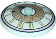 Trans-Light Blue Dish 4 x 4 Inverted (Radar) with Solid Stud with Clock Face Trans Light Blue with G