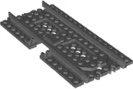 Bluish Gray Train, Track Plastic (RC Trains) Straight with Side Cutout and Clips