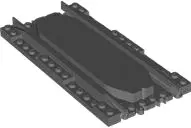 Bluish Gray Train, Track Plastic (RC Trains) Straight with Smooth Raised Center Crossing