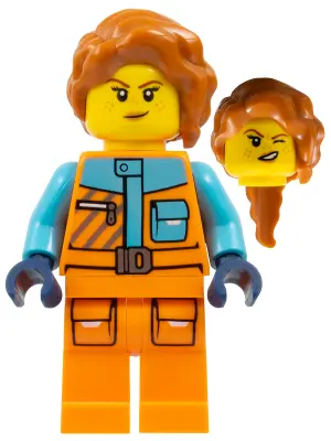 Photographer - Female, Orange Jacket and Legs, Medium Azure Trim, Dark Orange Hair