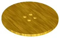 Pearl Gold Tile, Round 8 x 8 with 4 Studs in Center