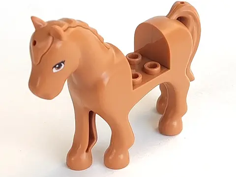Medium Nougat Horse, Friends Style with 2 x 2 Cutout with Medium Nougat Eyes Pattern