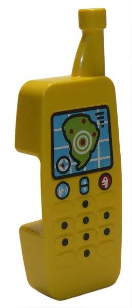 Yellow Duplo Utensil Telephone, Mobile with Keypad with Map on Display Pattern