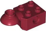 Dark Red Technic, Brick Modified 2 x 2 with Pin Hole and Rotation Joint Ball Half Horizontal