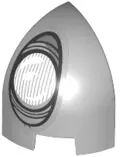 Light Bluish Gray Slope, Curved 1 x 1 x 1 1/3 Corner Round with White and Silver Headlight Pattern M
