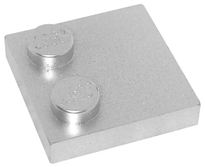 Metallic Silver Tile, Modified 2 x 2 with Studs on Edge