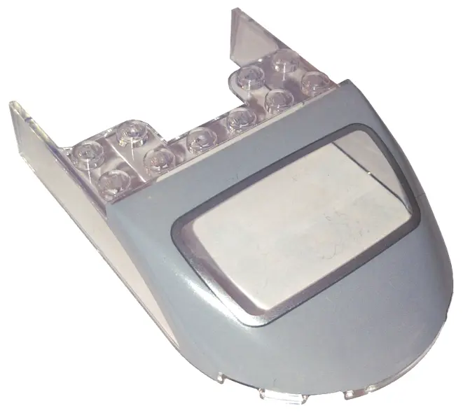 Trans-Clear Windscreen 6 x 9 x 1 2/3 with Light Bluish Gray and Silver Aston Martin DB5 Rear Windshi