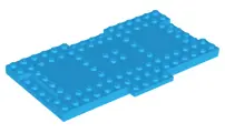 Dark Azure Brick, Modified 8 x 16 x 2/3 with 1 x 4 Indentations and 1 x 4 Plate