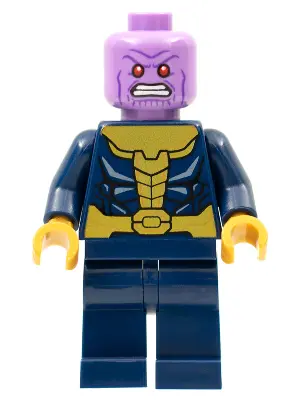 Thanos - Minifigure, Dark Blue and Gold Outfit, Dark Blue Arms, Plain Legs