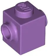 Lavender Brick, Modified 1 x 1 with Studs on 2 Sides, Opposite