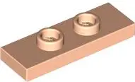 Light Nougat Plate, Modified 1 x 3 with 2 Studs (Double Jumper)