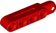 Red Technic, Steering Arm 5 x 1 with Tow Ball Socket Rounded, Chamfered (Type 2)