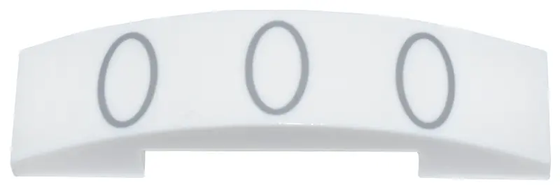 White Slope, Curved 4 x 1 x 2/3 Double with 3 Light Bluish Gray Ovals Pattern (Super Mario Glove)