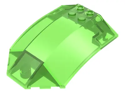 Trans-Bright Green Windscreen 8 x 6 x 2 Curved Sloped Sides