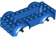 Blue Vehicle, Base 5 x 10 x 2 1/2 with Mudguards and 2 x 6 Recessed Center with 3 Holes with Black W