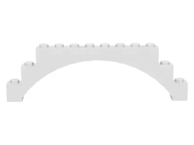 White Arch 1 x 12 x 3 Raised Arch with 1 Cross Support