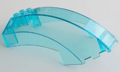 Trans-Light Blue Windscreen 10 x 6 x 4 Curved