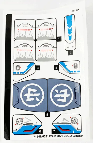 Sticker Sheet for Set 71738 - (71548/6321424)