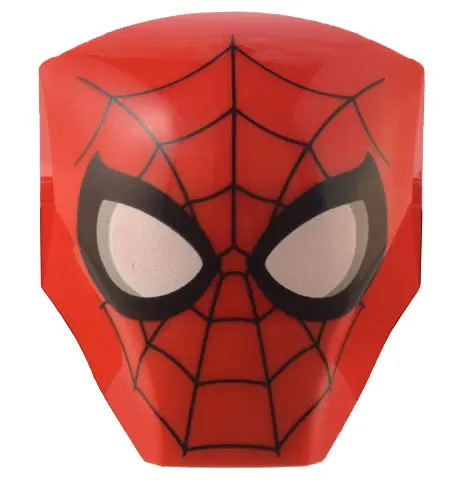 Red Large Figure Armor, Smooth with 2 x 2 Round Brick Attachment with Black Webbing, Large White Eye