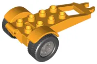 Bright Light Orange Duplo Trailer with Frame and 2 x 4 Studs