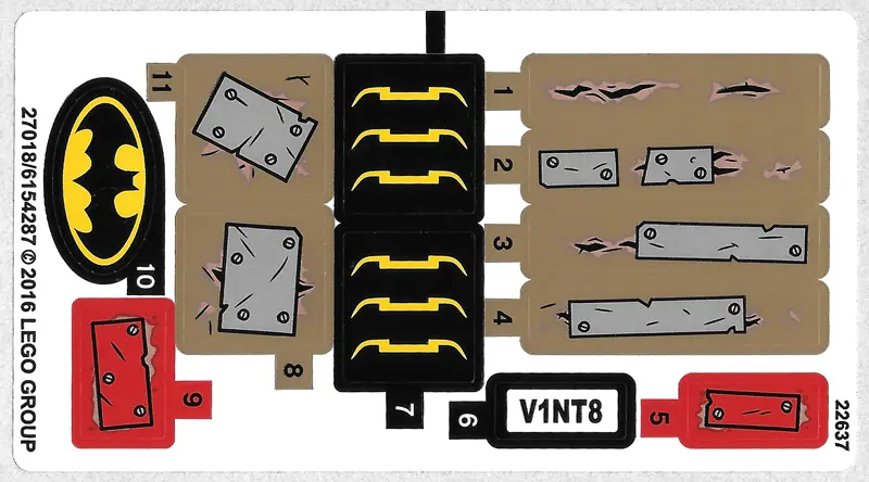 Sticker Sheet for Set 76054 - International Version - (27018/6154287)