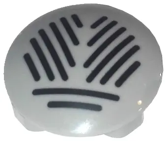 Light Bluish Gray Plate, Round 2 x 2 with Rounded Bottom (Boat Stud) with Black Grille Pattern