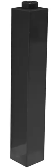 Black Brick 1 x 1 x 5 - Hollow Stud
