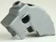 Flat Silver Horse Battle Helmet, Stud on Top and 3 Neck Plates (Unicorn)