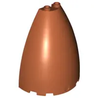 Dark Orange Cone Half 6 x 3 x 6 (Elliptic Paraboloid) with 2 x 1 Top