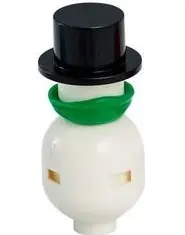 Snowman - Black Top Hat, Green Ninja Face Scarf