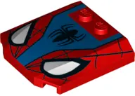 Red Wedge 4 x 4 x 2/3 Triple Curved with Web, Black Spider and White Eyes Pattern