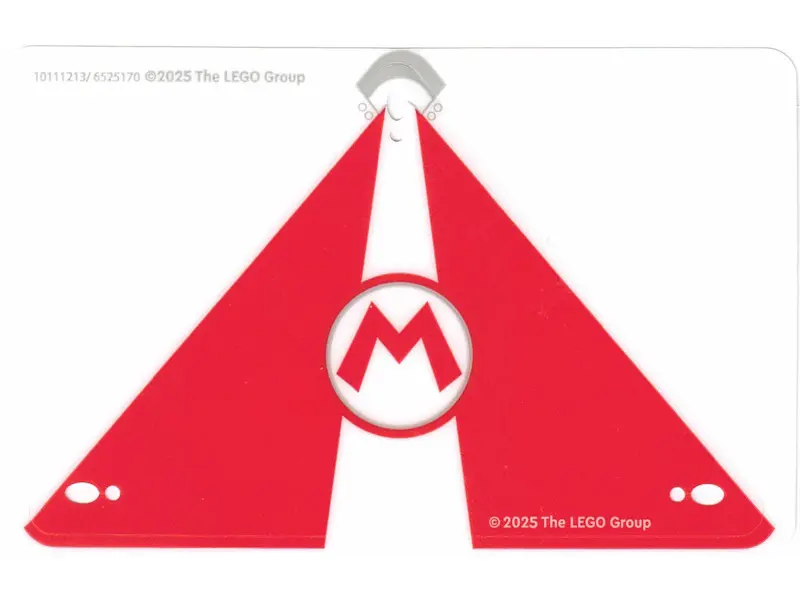 Plastic Sail 15 x 10 with Red and White Triangles and Super Mario Logo Capital Letter M in Circle Pa