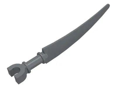Dark Bluish Gray Minifigure, Weapon Sword, Scythe Blade with Clip Pommel