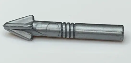 Flat Silver Minifigure, Weapon Harpoon, Grooves in Shaft