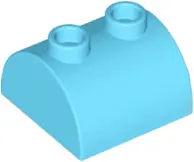 Medium Azure Slope, Curved 2 x 2 Double with 2 Hollow Studs