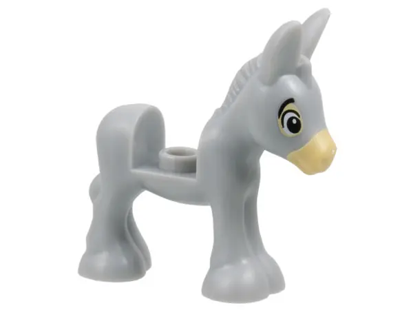 Light Bluish Gray Donkey, Baby with Black Eyes, Eyebrows, and Tan Muzzle Pattern (Encanto Baby Donke