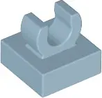 Sand Blue Tile, Modified 1 x 1 with Open O Clip