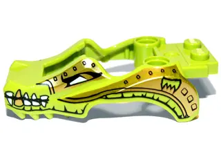 Lime Flywheel Fairing Crocodile Shape with Gold and White Crocodile Pattern