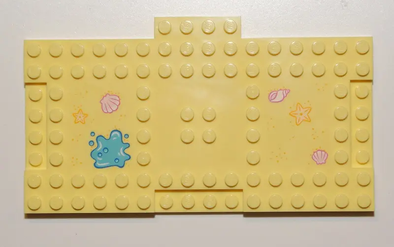Bright Light Yellow Brick, Modified 8 x 16 with 1 x 4 Indentations and 1 x 4 Plate with Starfish / S