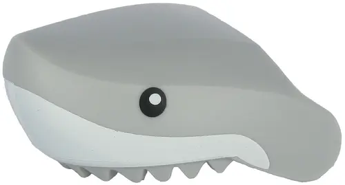 Light Bluish Gray Shark Head Large with White Mouth and Black Eyes Pattern