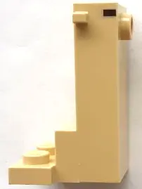 Tan Creature Head Pixelated with Elongated Neck and One Stud with Dark Brown and Reddish Brown Eyes 