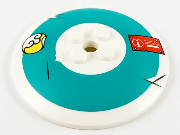 White Dish 6 x 6 Inverted (Radar) - Solid Studs with Scuffed Dark Turquoise Radial Background and Re
