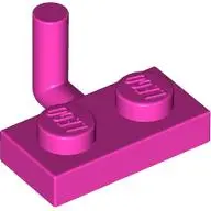 Pink Plate, Modified 1 x 2 with Bar Arm Up (Horizontal Arm 5mm)