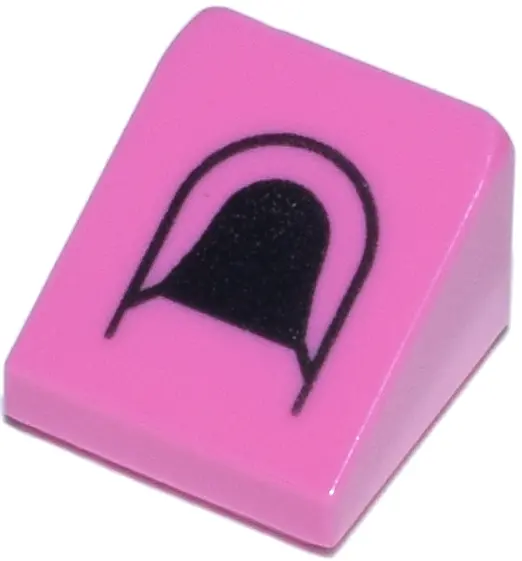 Pink Slope 30 1 x 1 x 2/3 with Black Curved Headrest Hole Pattern