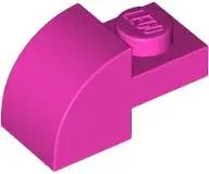 Pink Slope, Curved 2 x 1 with Recessed Stud