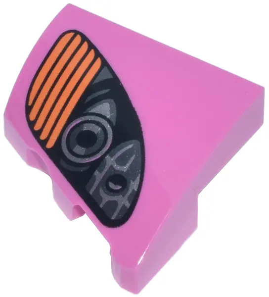 Pink Wedge 2 x 2 x 2/3 Right with Black, Silver and Dark Silver Headlights and Orange Blinker Patter