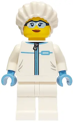 Police - City Forensic Detective Female, White Safety Jumpsuit, Safety Glasses